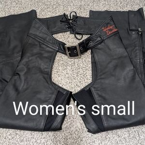 Harley-Davidson Women's Black Leather Riding Chaps